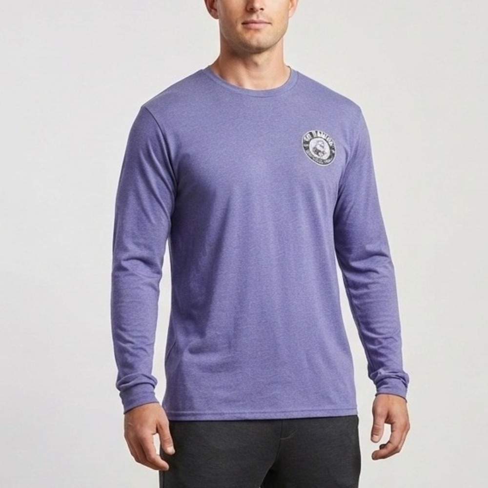 BAW Butler University Go Dawgs Long Sleeve Shirt XL Blue Heathered Performance